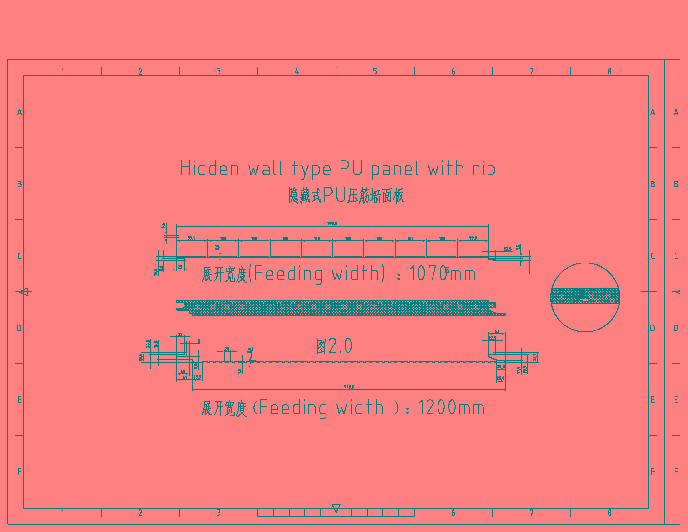 Hidden Wall Sandwich Panel with Rib